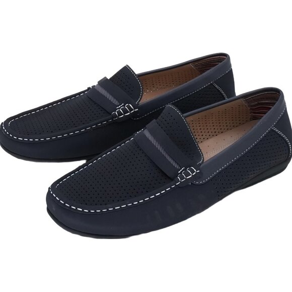 Stacy Adams Corby Moc Toe Saddle Loafers Navy US 12M main image 6